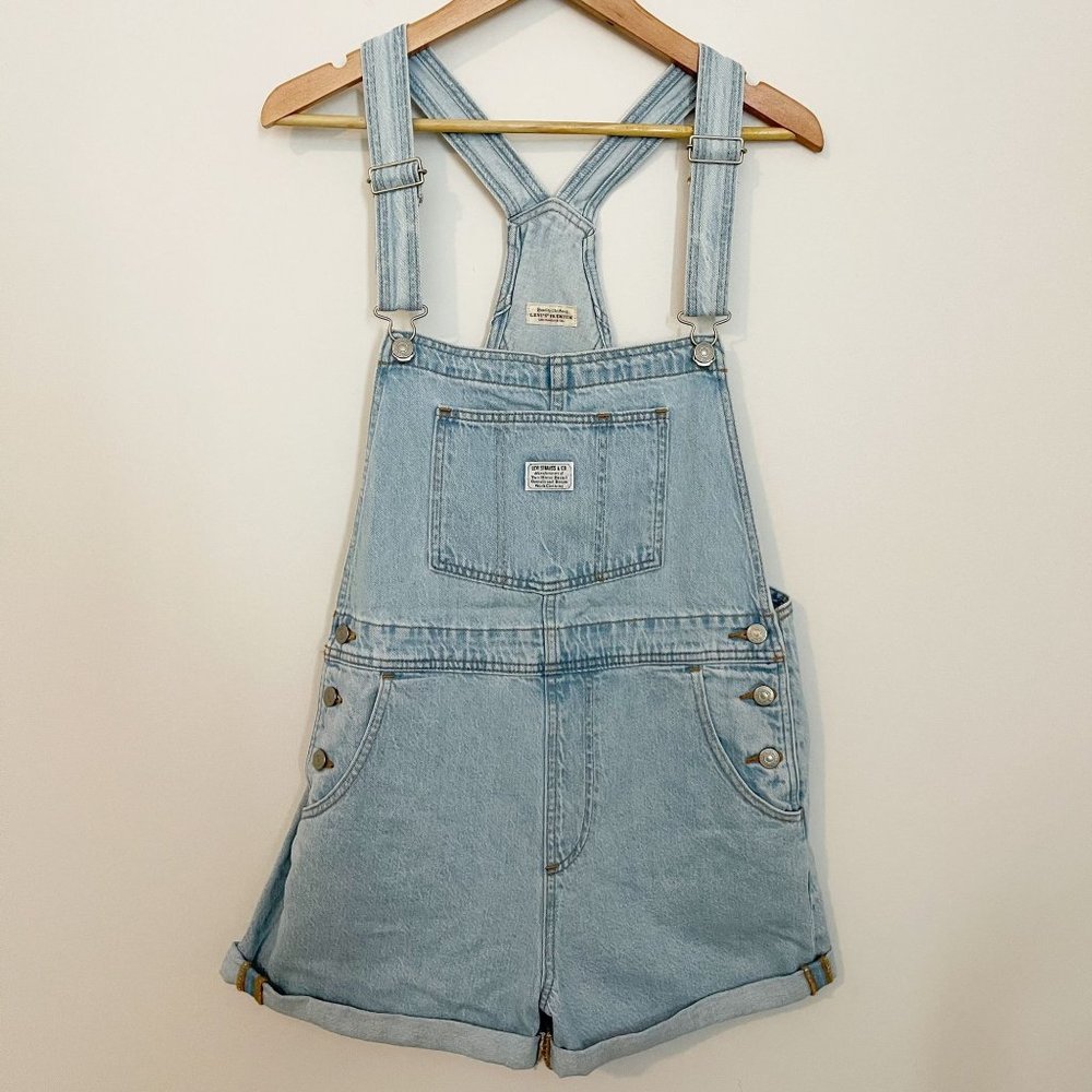 Levi's Light Blue Denim Short Overalls